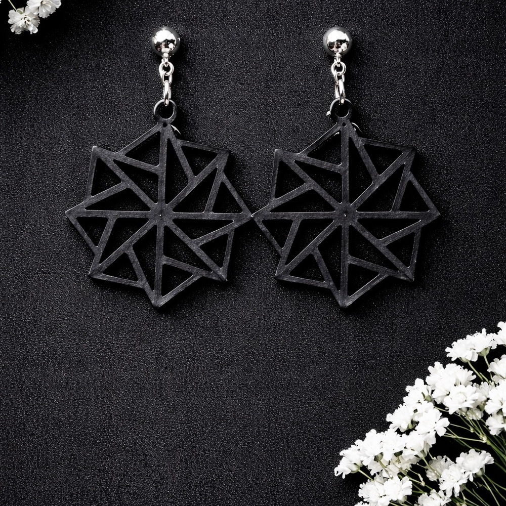 Geometric Black Earrings